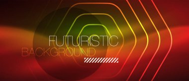 Neon parlayan dalga, sihirli enerji ve ışık arka plan. Vektör duvar kağıdı şablonu