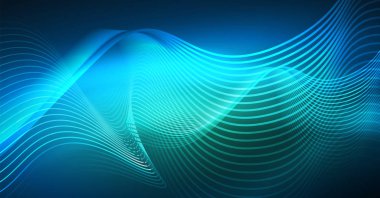 Soyut dalga koyu, parlak hareket üzerinde parlayan, Noel ve yeni yıl alan ışık sihirli. Techno arka plan