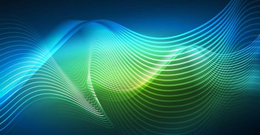 Soyut dalga koyu, parlak hareket üzerinde parlayan, Noel ve yeni yıl alan ışık sihirli. Techno arka plan