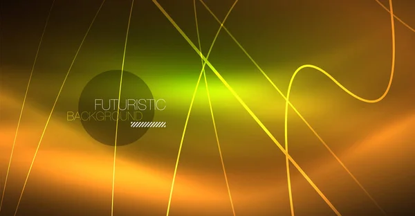 Digital technology abstract background - neon geometric design. Abstract glowing lines. Colorful techno background. Futuristic shape. — Stock Vector
