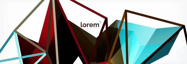 Vektör renkli geometrik üçgen arka plan, kristal banner tasarımı — Stok Vektör