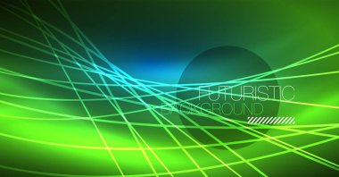 Neon parlayan sihirli arka plan, neon afiş, gece gökyüzü duvar kağıdı. Sihirli ışığı efekti. Noel soyut desen.