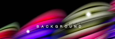 Renk dalgalar siyah, sıvı akan şekillerdeki karıştırma