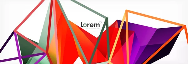 Vektor színes geometriai háromszög háttér, crystal banner tervezés — Stock Vector