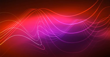 Neon satırları dalga geçmiş. Soyut Kompozisyon