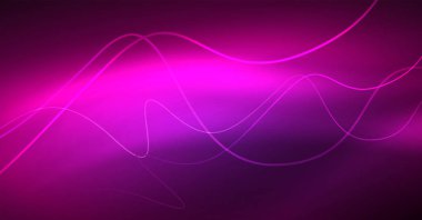 Soyut parlak glowinng renk dalga tasarım öğesi üzerinde koyu arka plan - bilim ya da teknoloji kavramı, vektör