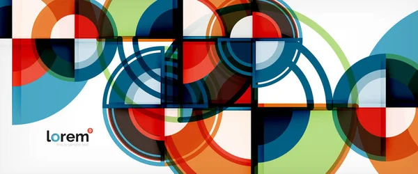Abstract ιστορικό κύκλο, φωτεινά πολύχρωμα στρογγυλά γεωμετρικά σχήματα — Διανυσματικό Αρχείο