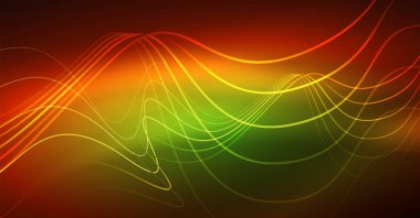 Neon satırları dalga geçmiş. Soyut Kompozisyon