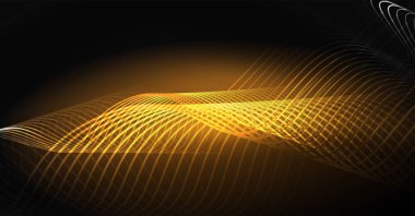 Neon satırları dalga geçmiş. Soyut Kompozisyon