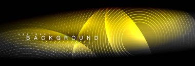 Vektör bulanık neon parlayan çevreler akan ve sıvı kavramı, enerji magic fantastik arka plan ışık