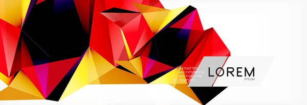 Triangle style d'art polygonal 3d. Conception géométrique future. Géométrie vectorielle illustration futuriste — Image vectorielle