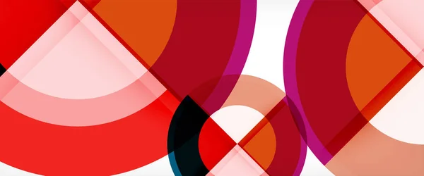 Nowoczesne geometryczne okręgi streszczenie tło, kolorowe okrągłe kształty z Efekty cienia — Wektor stockowy
