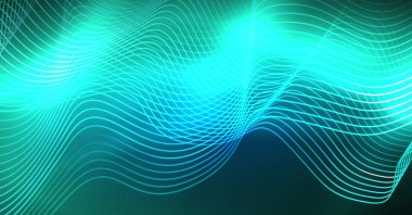 Soyut dalga koyu, parlak hareket üzerinde parlayan, Noel ve yeni yıl alan ışık sihirli. Techno arka plan