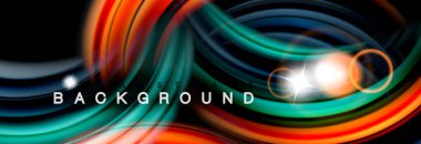 Renk dalgalar siyah, sıvı akan şekillerdeki karıştırma