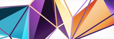 Vektör renkli geometrik üçgen arka plan, kristal banner tasarımı