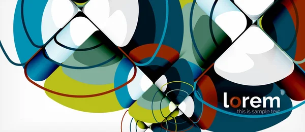 Cirkels en driehoeken geometrische abstracte achtergrond. Trendy abstract lay-out sjabloon voor bedrijfs- of technologie presentatie of web brochure cover, behang — Stockvector