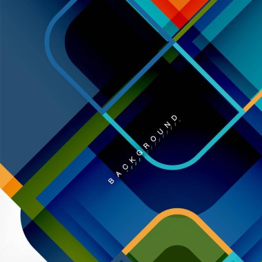 Renkli yuvarlak modern geometrik arka plan kareler