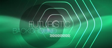 Siyah ve parlak renkli çizgiler neon tasarım, magin techno şablon arka plan