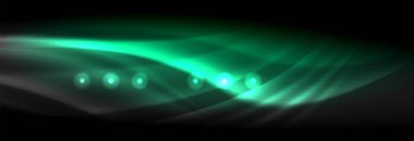 Sıvı neon akan dalgaları, ışık parlayan arka plan hatları