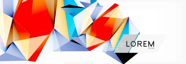 Triangle style d'art polygonal 3d. Conception géométrique future. Géométrie vectorielle illustration futuriste — Image vectorielle