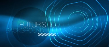 Neon parlak çizgiler, sihirli enerji alanı mavi ışık kavramı, arka plan duvar kağıdı tasarımı