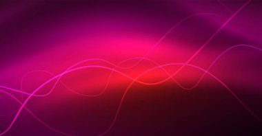 Soyut parlak glowinng renk dalga tasarım öğesi üzerinde koyu arka plan - bilim ya da teknoloji kavramı