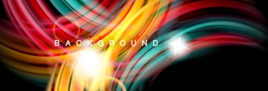 Renk dalgalar siyah, sıvı akan şekillerdeki karıştırma