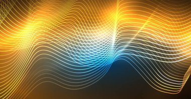 Soyut dalga koyu, parlak hareket üzerinde parlayan, Noel ve yeni yıl alan ışık sihirli. Techno arka plan