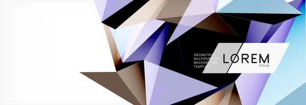 Estilo de arte poligonal triángulo 3d. Diseño geométrico futuro. Geometría vectorial ilustración futurista — Archivo Imágenes Vectoriales