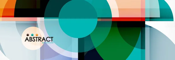 Fundo abstrato - círculos multicoloridos, design geométrico mínimo na moda — Vetor de Stock