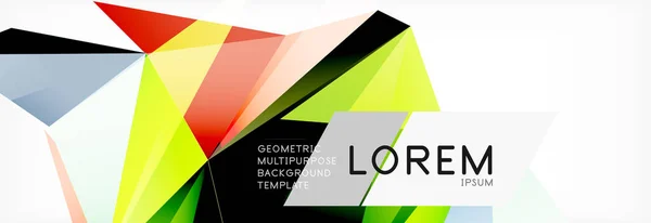 Háromszög 3d sokszögű art stílus. Jövőbeli geometriai design. Vektor geometria futurisztikus illusztráció — Stock Vector