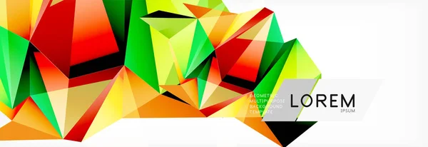 Triangel 3d polygonal konstmotiv. Framtida geometriska design. Vektor geometri futuristisk illustration — Stock vektor