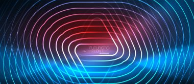 Neon parlayan techno hatları, yüksek teknoloji fütüristik arka plan şablonu geometrik şekillerle