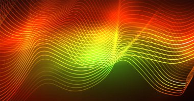 Neon satırları dalga geçmiş. Soyut Kompozisyon