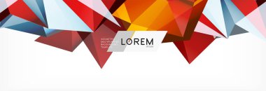 3D kartı ışık zemin üzerinde. Soyut üçgen desen. Futuristik geometrik arka plan.