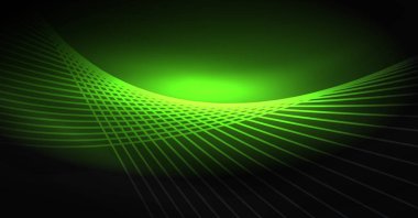 Dijital teknoloji arka plan - neon geometrik tasarım. Soyut parlak çizgiler. Renkli techno arka plan. Fütüristik şekli.