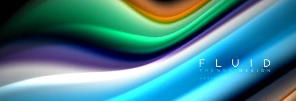 Banner colorido líquido abstracto. Diseño dinámico ondulado de moda. Formas de color fluido . — Archivo Imágenes Vectoriales