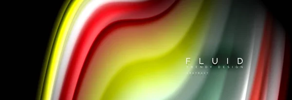 Banner colorido líquido abstracto. Diseño dinámico ondulado de moda. Formas de color fluido . — Vector de stock