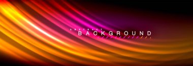 Neon parlayan sıvı dalga çizgileri, sihirli enerji uzay ışığı konsepti, soyut arka plan duvar kağıdı tasarımı