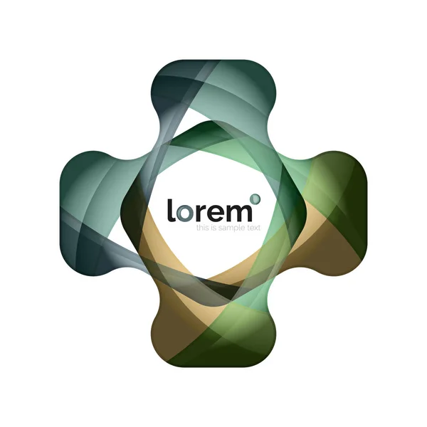 Abstract geometrisch ontwerp logo gemaakt van vloeiende elementen — Stockvector