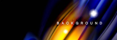 Karıştırma sıvı renk dalgalar siyah akan arka plan soyut tasarım