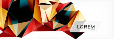 3D kartı ışık zemin üzerinde. Soyut üçgen desen. Futuristik geometrik arka plan.