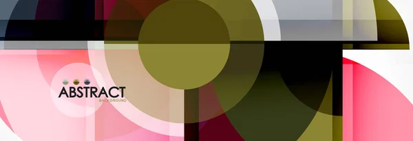Fondo abstracto - círculos multicolores, diseño geométrico minimalista de moda — Vector de stock