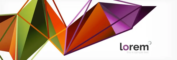 矢量五颜六色的几何三角形背景, 水晶横幅设计 — 图库矢量图片