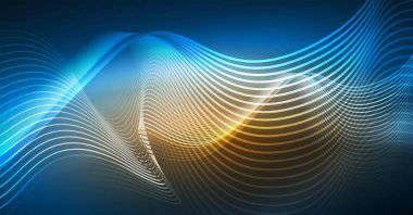 Soyut dalga koyu, parlak hareket üzerinde parlayan, Noel ve yeni yıl alan ışık sihirli. Techno arka plan