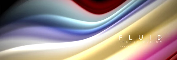 추상 액체 화려한 배너입니다. 트렌디한 웨이브 동적 디자인입니다. 액체 색 모양. — 스톡 벡터
