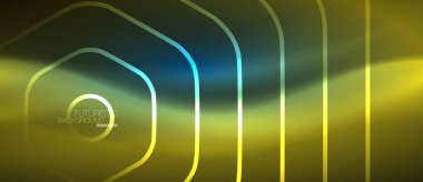 Neon parlak çizgiler, sihirli enerji alanı mavi ışık kavramı, arka plan duvar kağıdı tasarımı