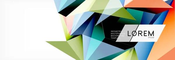 Dreieck 3D polygonaler Kunststil. Geometrisches Design der Zukunft. Vektorgeometrie futuristische Illustration — Stockvektor