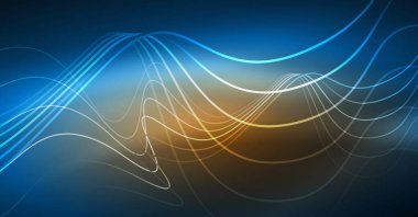 Soyut dalga koyu, parlak hareket üzerinde parlayan, Noel ve yeni yıl alan ışık sihirli. Techno arka plan