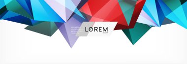 Üçgen 3d poligonal sanat tarzı. Gelecekteki geometrik tasarım. Vektör geometri fütüristik çizim